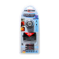 5819073 Ansmann HD3 170 Lumen LED Headlight Inc. 3 x AAA Alkaline Batteries + Rear Safety Light