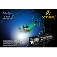 XTAR D06-U2 820 lumen professional diving flashlight fitted with CREE XM-L U2 LED