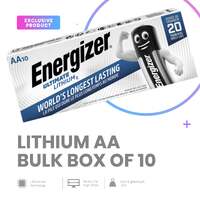 ENERGIZER 1.5V AA LITHIUM BATTERY Bulk Box Of 10 Batteries