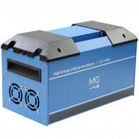25.2V 100Ah 2520Wh HE Series LiIon NMC Battery + M12 Connector - Metal Enclosure - Series Up to Sixteen (16) Modules