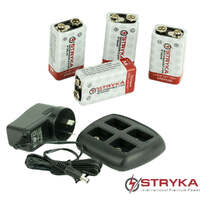 Stryka 4 x 9V Lithium & Charger Combo