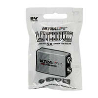 Ultralife 9V Lithium Battery 9V 1200mAh Smoke Alarm Battery Foil Pack of 1