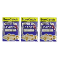 6 x 1.5m Lengths of 30lb Surecatch Dacron Sleeved Wind On Leader - Mono Leader