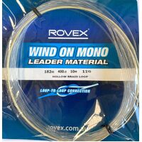 10m Length of 400lb Rovex Wind On Leader - Clear Mono Wind On Leader Material