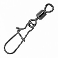10 Pack of Size 1 Asari Black Rolling Swivels with Snaps - 40kg