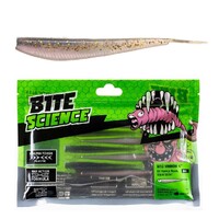 8 Pack of 4 Inch Bite Science Mad Minnow Soft Plastic Lures - UV Purple Pearl
