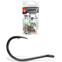7 Pack of Size 2/0 VMC 7139BN Chinu Specimen Fishing Hooks - Black Nickel