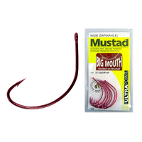 Mustad Big Mouth Size 1 Qty 7 - 37753npnp - Chemically Sharpened Fishing Hooks