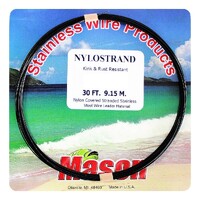 30ft Coil of 150lb Black Nylostrand Stainless Steel Fishing Wire Leader Material