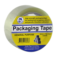 Husky Tape 36x Pack 530 Packaging Tape 48mm x 75m Clear Retail Wrapped