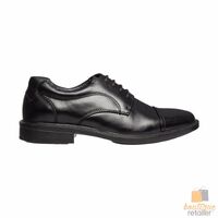 HUSH PUPPIES HUON Leather Everyday Shoes Lace Up Extra Wide Work Business - EEE - Black 