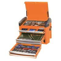 Kincrome Tool Chest Contour 8 Drawer 1/4", 3/8" & 1/2" Drive 207 Piece Imperial & Metric Flame Orange K1509O