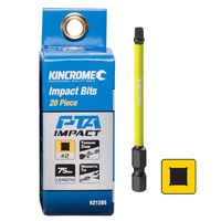 Kincrome Impact Bit Sq#2 75mm 20 Pack K21285