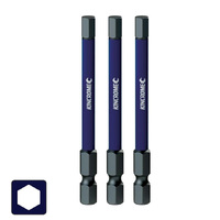 Kincrome Impact Bit Hex 6mm 75mm 3 Pack K21365