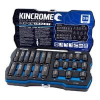 Kincrome LOK-ON Standard & Deep Impact Socket Set 24 Piece 3/8" Drive - Metric K27080