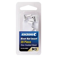 Kincrome Rivet Nut Insert Zinc Steel M3 20 Piece K4953