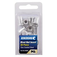 Kincrome Rivet Nut Insert Zinc Steel M6 20 Piece K4956