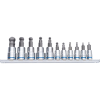 Kincrome 11 Piece 1/4" & 3/8" Drive - Metric Ball Point Hex Socket Set Short Series K5423