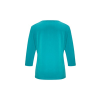 Ladies Lana 3/4 Sleeve Top Turquoise Blue 26
