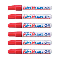 12PK Artline 400 Permanent Paint Marker 2.3mm Bullet Nib - Red