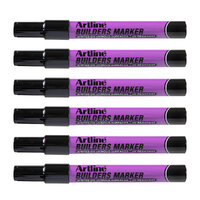 12PK Artline Builders Permanent Marker 2.3mm Bullet Nib - Black