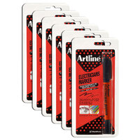 12PK Artline Electricians Permanent Marker 1/4mm Dual Nib - Black Hs