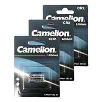 3PK Camelion Lithium 3V CR2 Single Card