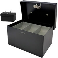 158Mm Portable Sturdy Metal Cash/Money Box No.6 Organiser/Coins Tray/Key Lock