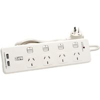 4 WAY SURGE POWERBOARDDUAL USB SWITCHED 14W17 HPM