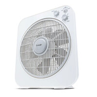 Goldair 3-Speed 30cm Oscillating Box Fan w/ Timer - White