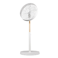 Goldair 40cm Oscillating Drum 50W Pedestal Fan - White & Wood