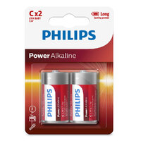 2PK Philips C Power Alkaline Battery LR14 1.5V - Long Lasting