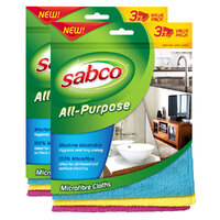 6pc Sabco All Purpose Microfibre Cloths 32 x 32cm