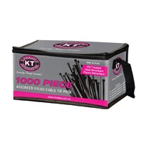 1000 Piece Cable Tie Pack Black UV Treated Nylon Mix Sizes