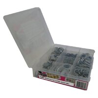 Flat & Spring Washer Metric Galvanised 220 Piece Blister Pack