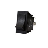 Plastic Rocker Switch On Off Black Rectangle 20Amps at 12V 10Amps at 24V Retail Blister Qty 1