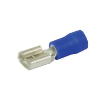 Terminals Quick Connector Female Blue Insulated 6.3mm Nylon Pack 8