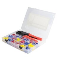Insulated Terminal Kit Assortments with Ratchet Crimper 451 Pieces