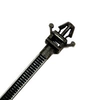 Push Mount Cable Ties Black UV Treated 150mm Long x 3.6mm Wide 20 Pack