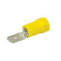 Terminals Male Yellow 6.3mm Pack 8