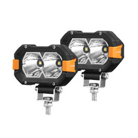 LIGHTFOX Pair 4inch Osram LED Work Light Cube Pods Fog Driving Lamp Reverse 4x4