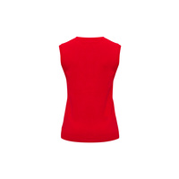 Ladies V-Neck Vest Red 4XL