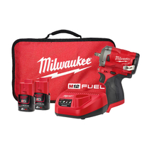 Milwaukee 12V Fuel 3/8" Brushless Stubby Impact Wrench w/Friction Ring 2.0Ah Set M12FIW38-202B
