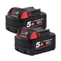 Milwaukee 18V Extended Capacity Red Lithium 5.0Ah Battery Dual Pack M18B52