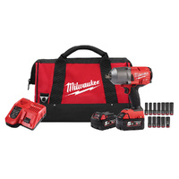 Milwaukee 18V Fuel 1/2" High Torque Impact Wrench With Friction Ring Socket 5.0Ah Set M18FHIWF12502BS