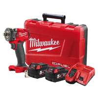 Milwaukee 18V Fuel Brushless 1/2" Compact Impact Wrench with Friction Ring 5.0ah Set M18FIW2F12-502C