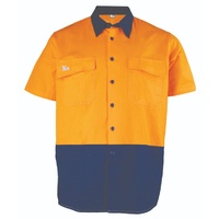 KM Workwear Short Sleeve Two Tone Ripstop  Shirt with Back Vents