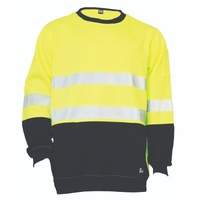KM Workwear Taped Fleecy Jumper Yellow/Navy XS Yellow/Navy
