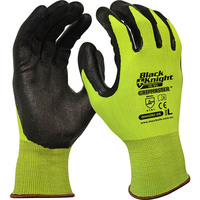 Black Knight Gripmaster Hi-Vis Yellow Synthetic Glove Nitrile Coated Medium 12x Pack