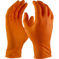 ORANGE SHIELD Extra Heavy Duty Disposable Nitrile Gloves Box 100 10x Pack
